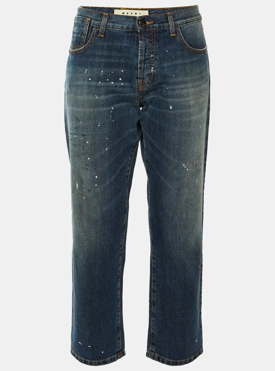 Marni Navy Blue Denim Low Waist Jeans S/M Waist 34"