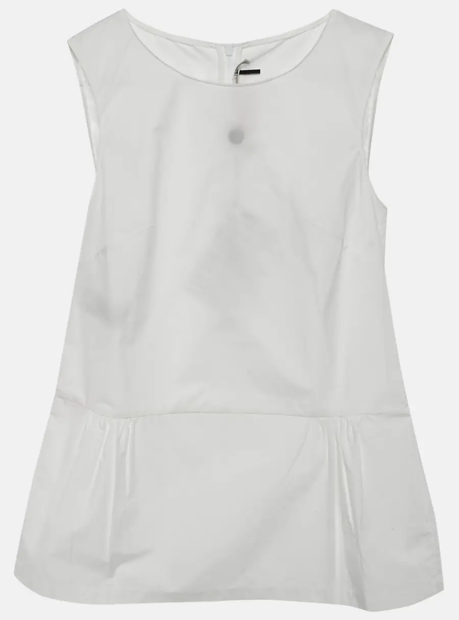 Marni White Cotton Poplin Tank Top XS