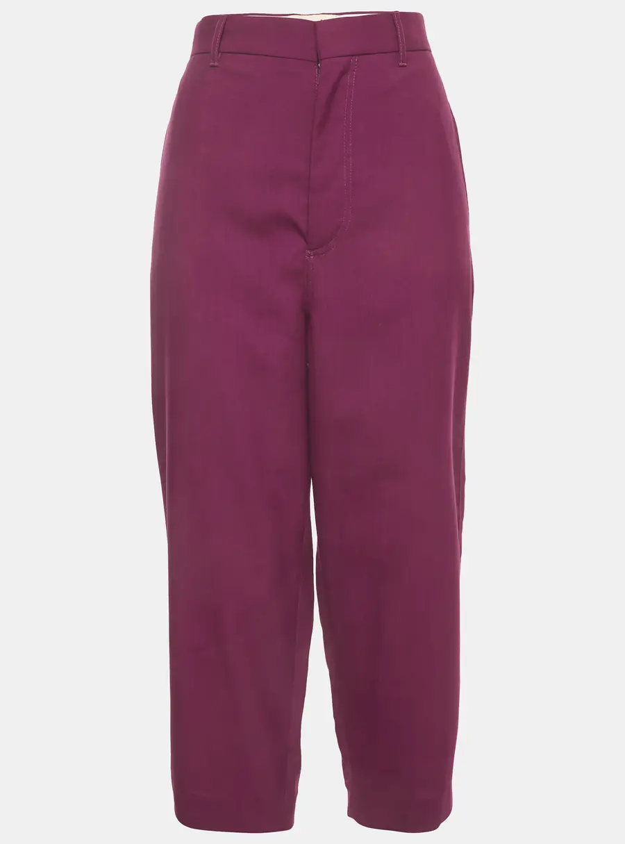 Marni Purple Virgin Wool Regular Fit Pants M