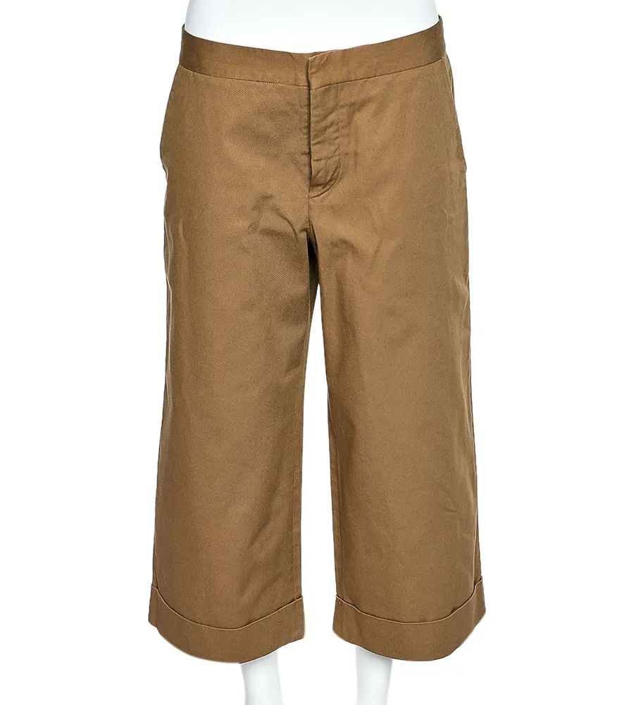 Marni Brown Cotton Wide Leg Culottes M