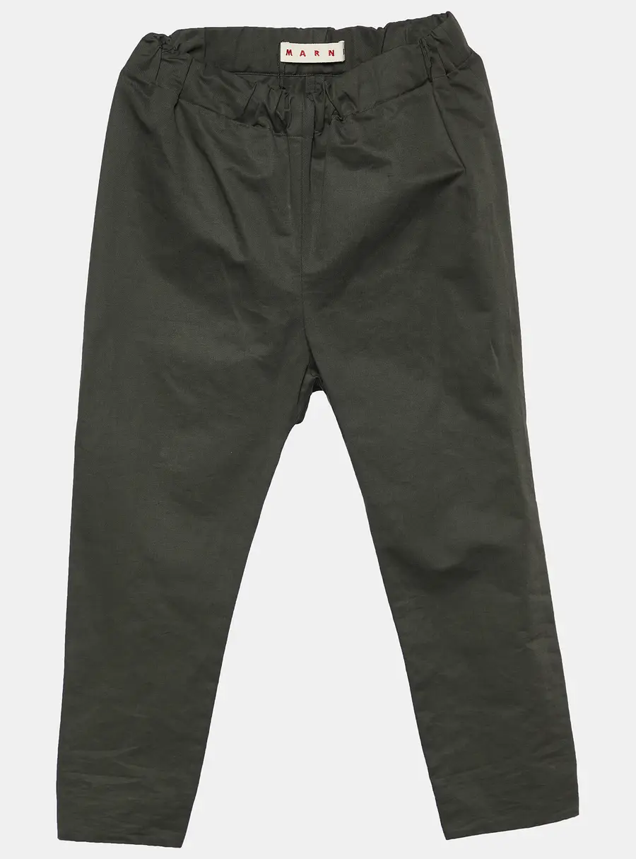 Marni Military Green Cotton Elasticized Waist Leggings S