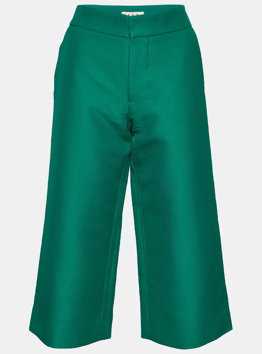 Marni  Green Cotton Wide Leg Culottes S