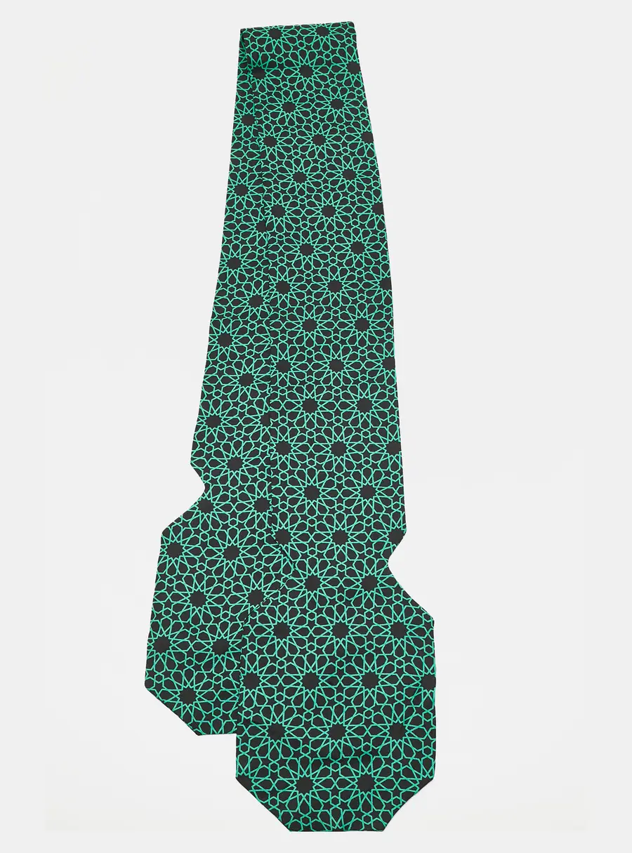 Marni Green Printed Silk Tie