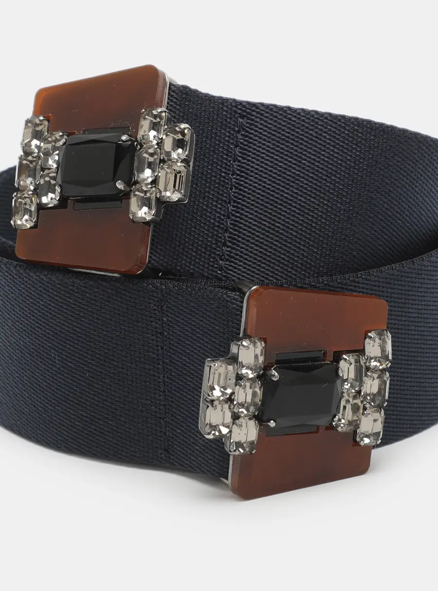 Marni 75 CM Waist Belt Navy Blue Ballistic Nylon