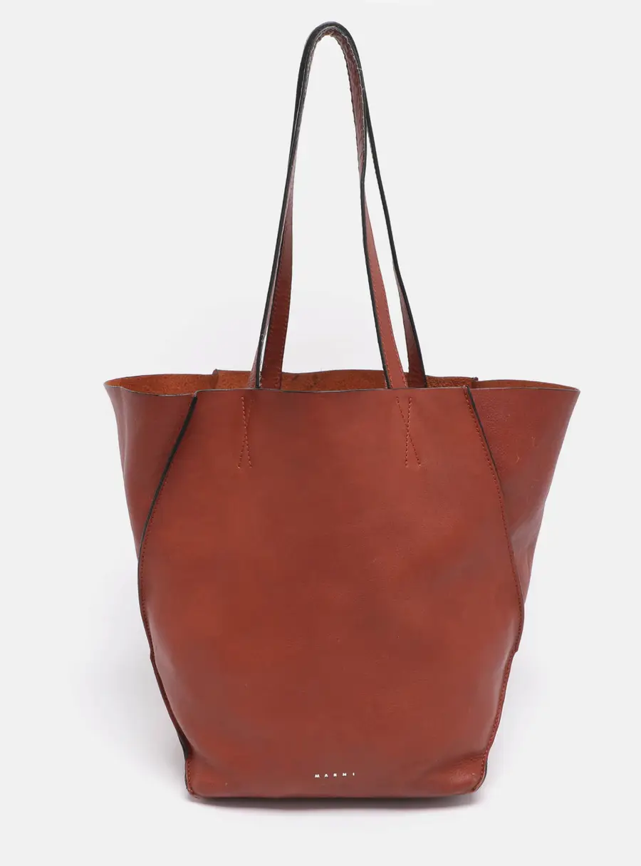Marni Brown Leather Tote Bag