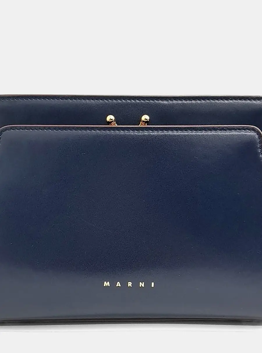 Marni Blue Leather Reverse Trunk Bag