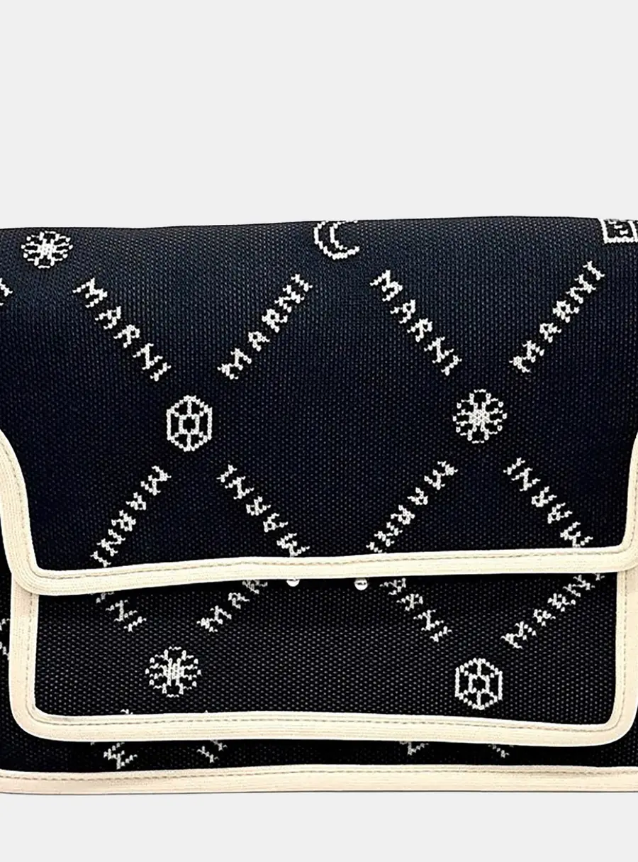 Marni Beige Black Fabric Trunk bag