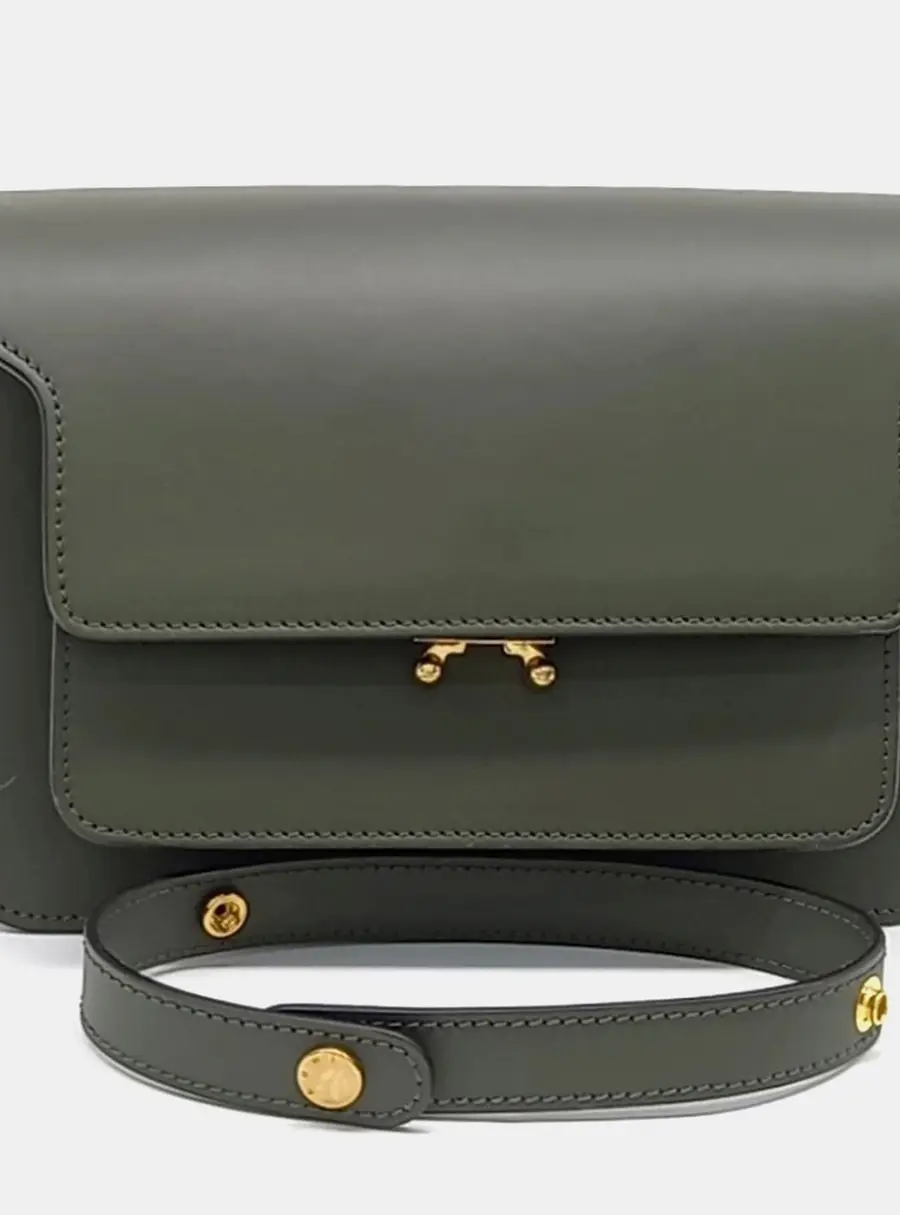 Marni Green Leather Trunk Bag