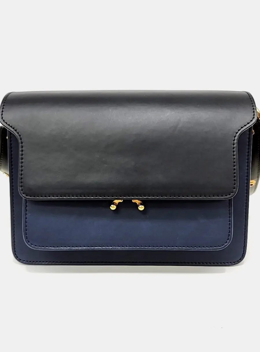 Marni Leather Black/Navy Trunk Bag