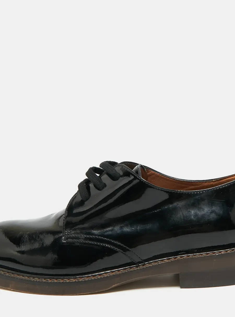 Marni Size 37.5 Black Patent Leather Derby