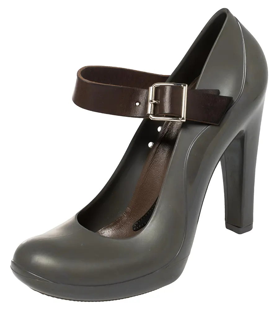 Marni Grey Jelly and Leather Mary Jane Pumps Size 37