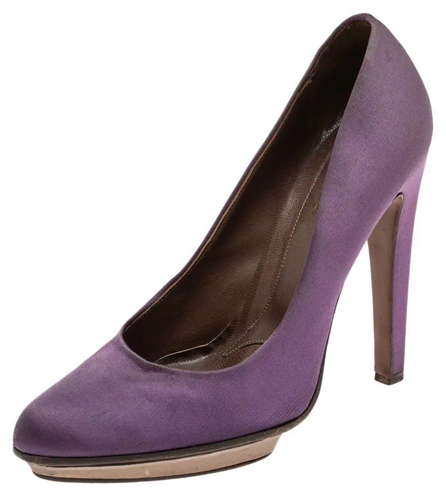 Marni Purple Satin Platform Pumps Size 40