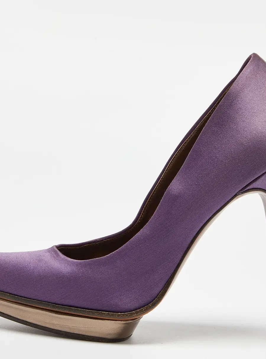 Marni Purple Satin Platform Pumps Size 38.5