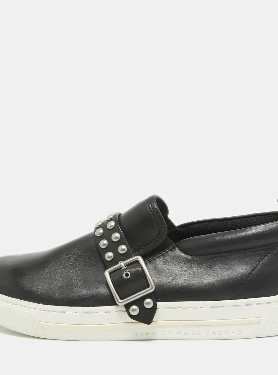 Marc by Marc Jacobs Black Leather Slip On Sneakers Size 37