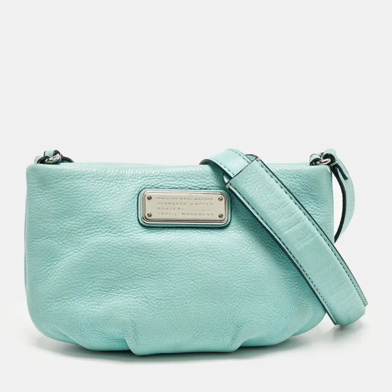 Marc by Marc Jacobs Classic Q Percy Turquoise Blue Leather Crossbody Bag