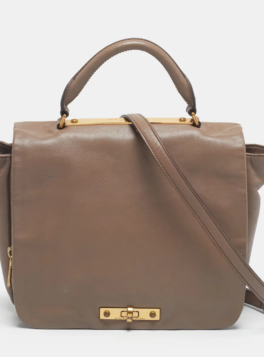 Marc By Marc Jacobs Beige Leather Goodbye Columbus Top Handle Bag