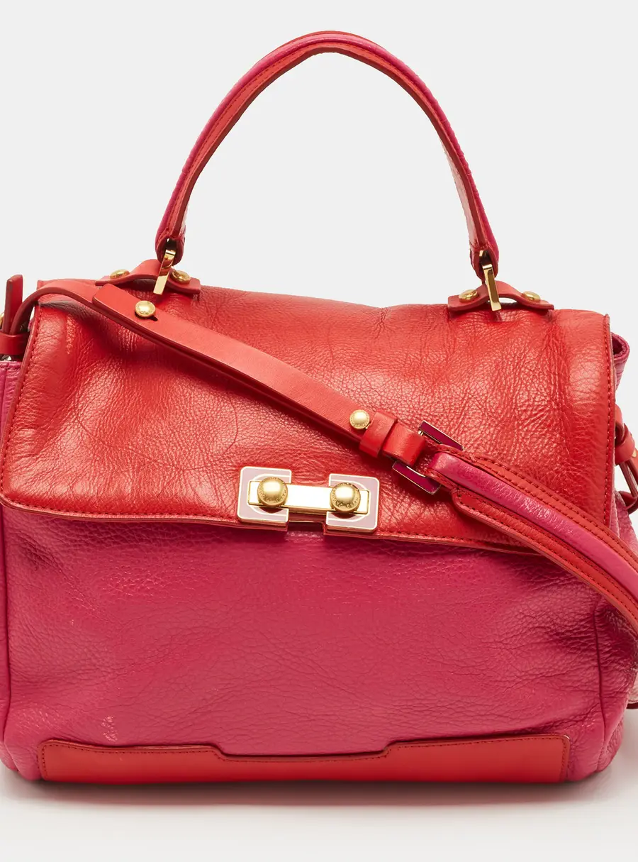 Marc By Marc Jacobs Red/Fuchsia Leather Bob’s Memphis Top Handle Bag