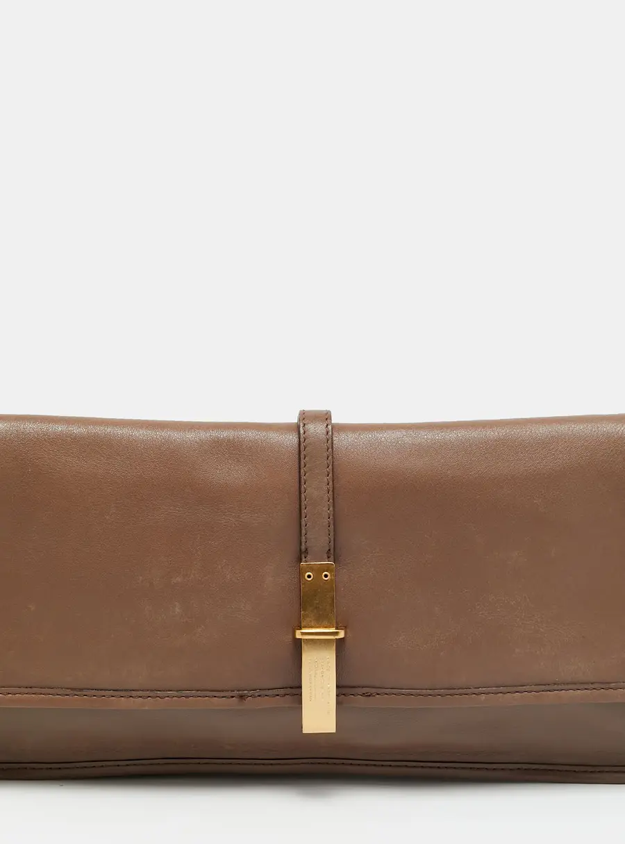 Marc by Marc Jacobs Brown Leather Flap Clutch