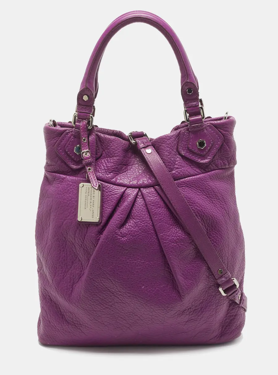 Marc by Marc Jacobs Too Hot Too Handle Purple Grained Leather Tote