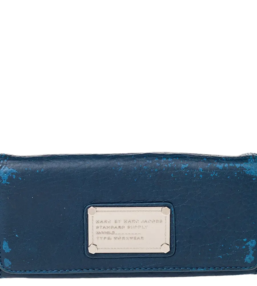 Marc by Marc Jacobs Blue Leather Flat Wallet