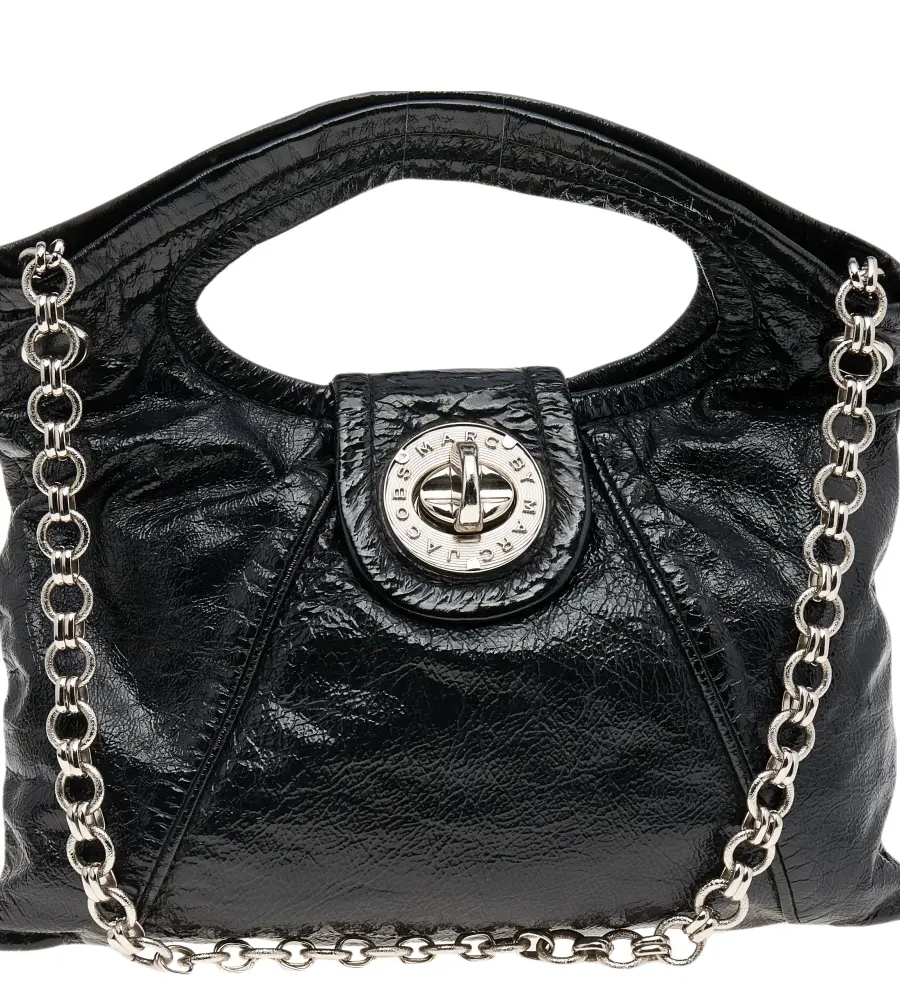 Marc by Marc Jacobs Black Leather Turnlock Shoulder Bag