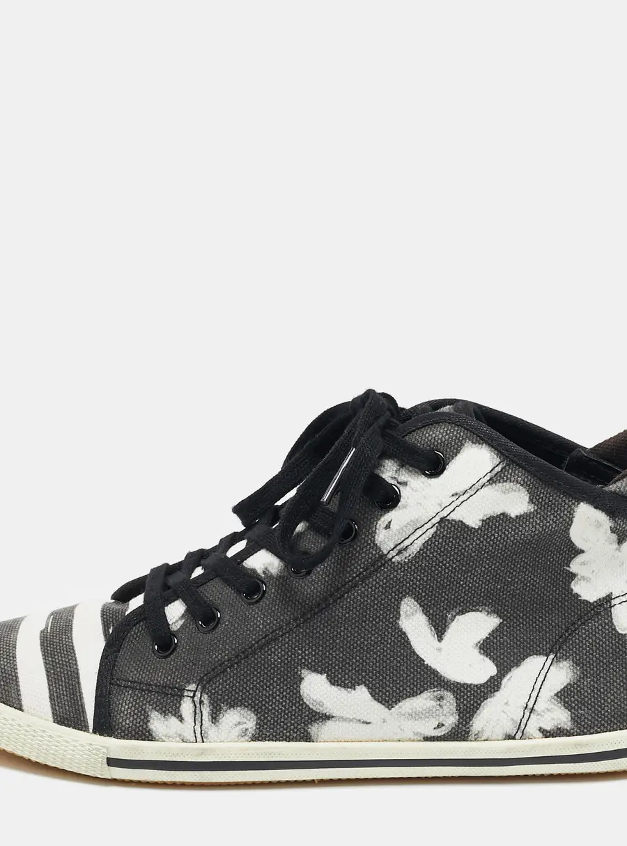 Marc by Marc Jacobs White/Black Canvas Polka Dot High Top Sneakers Size 36.5