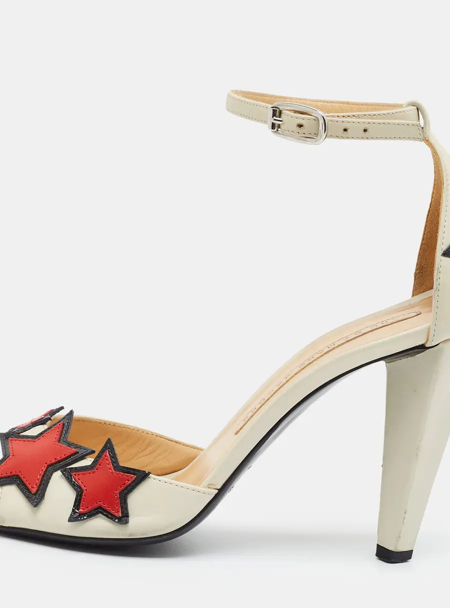 Marc by Marc Jacobs Size 36 White Leather Ankle Strap Red Star Sandals