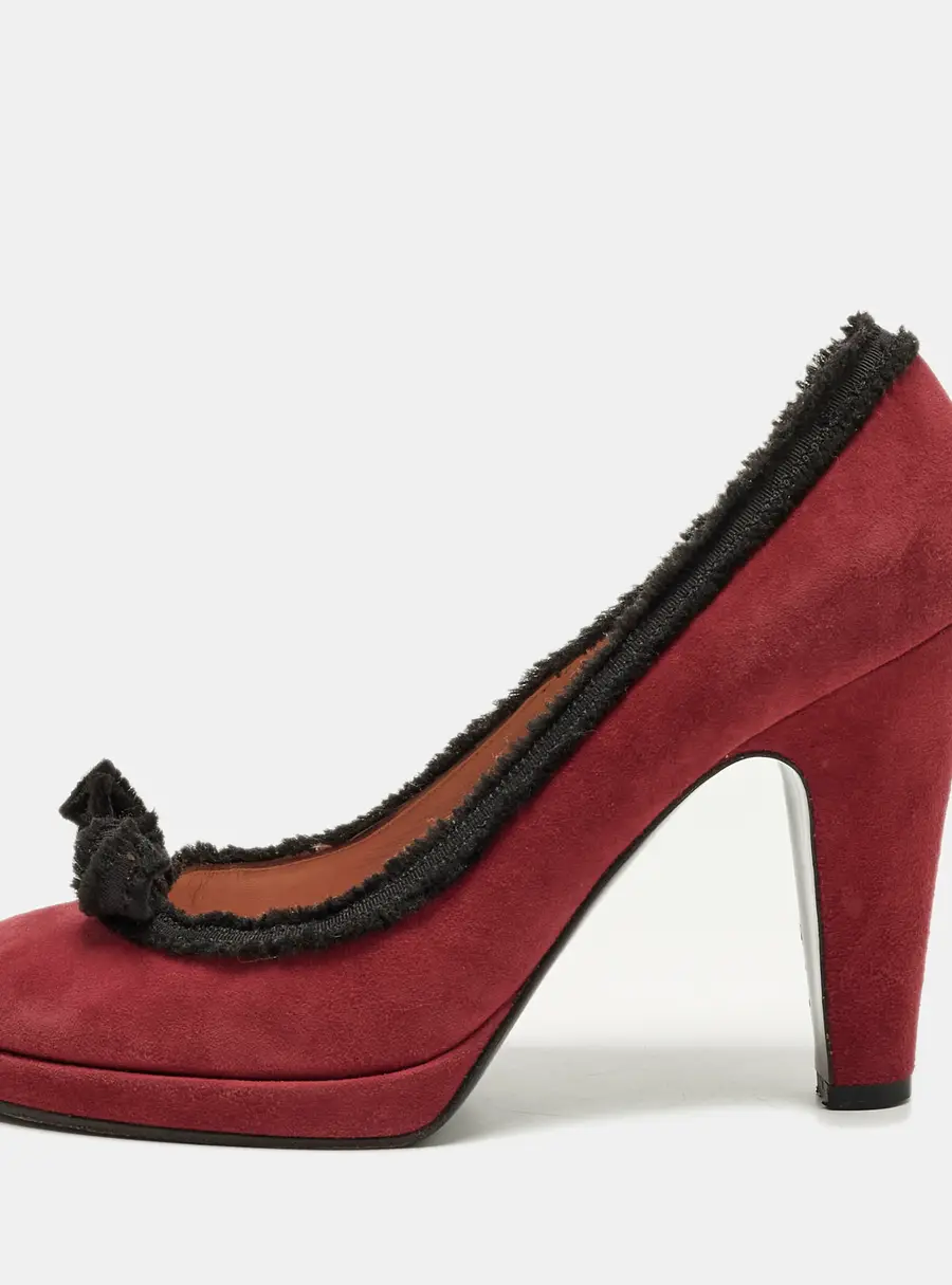 Marc by Marc Jacobs Size 38 Red Suede Block Heel Pumps