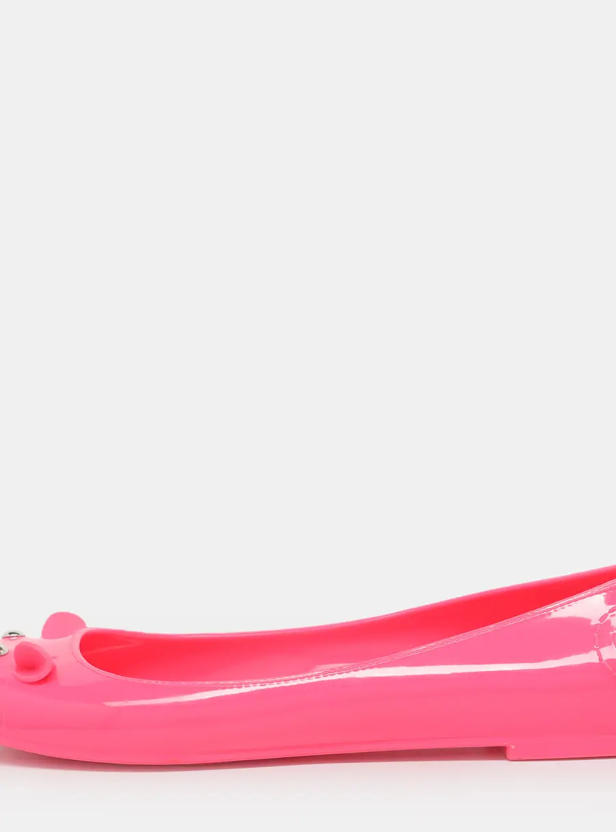 Marc by Marc Jacobs Mouse Size 40 Neon Pink Rubber Ballet Flats