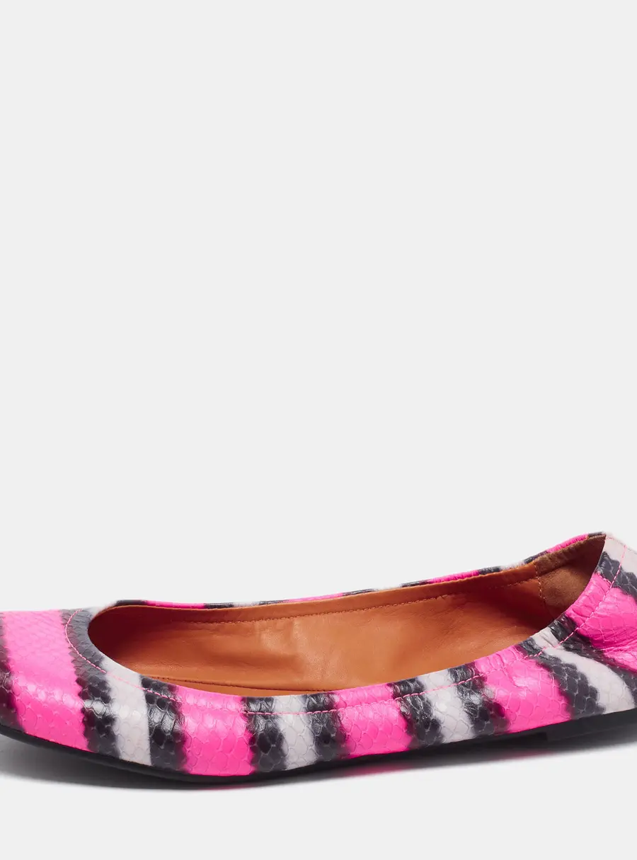 Marc by Marc Jacobs  Multicolor Watersnake Embossed Leather Ballet Flat Size 38