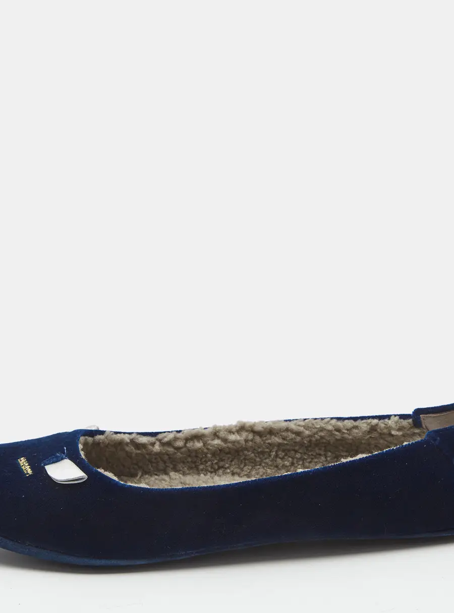 Marc by Marc Jacobs Navy Blue Velvet and Leather Cat Ballet Flats Size 36.5