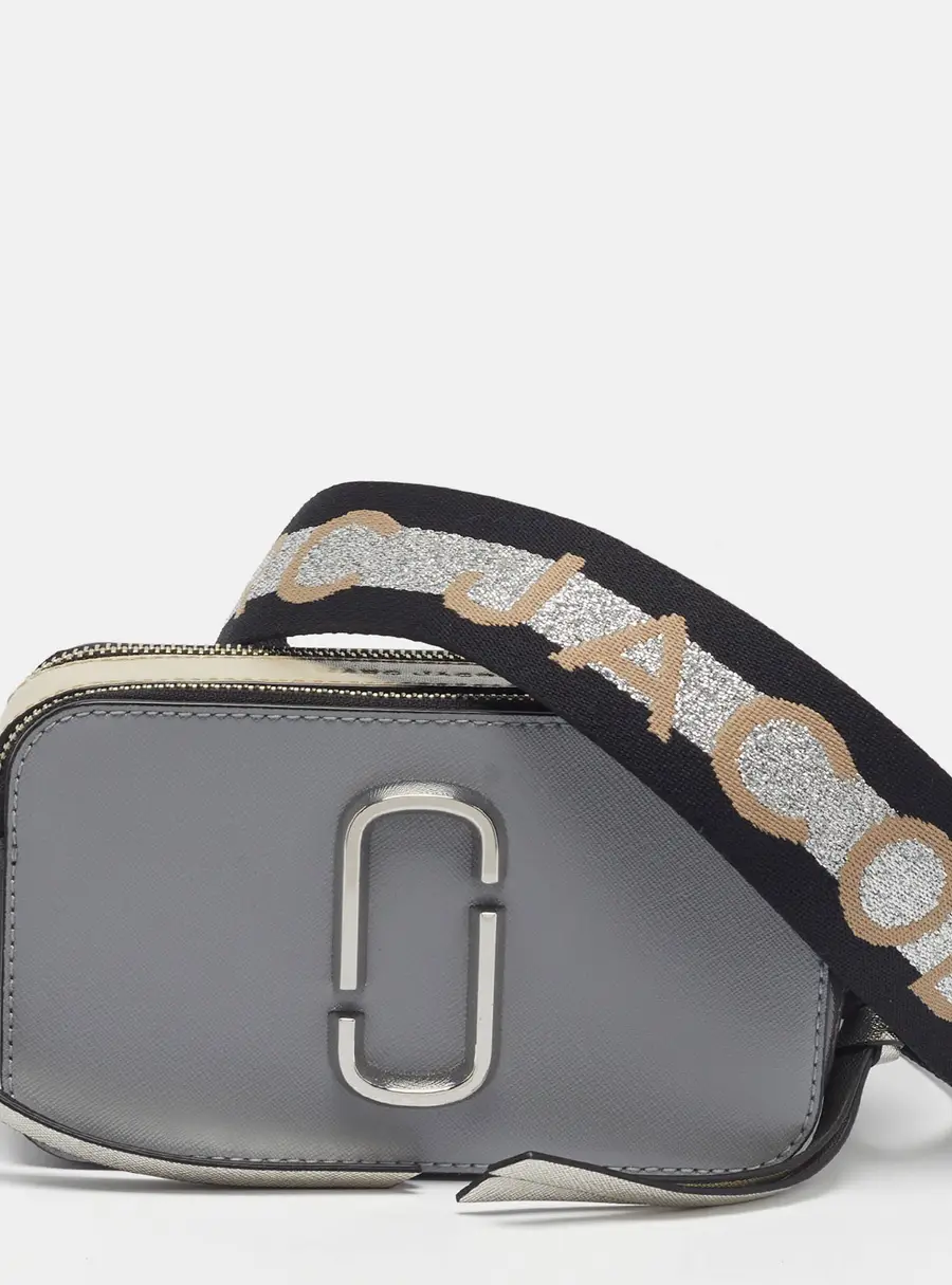 Marc Jacobs Snapshot Grey/Beige Leather Camera Crossbody Bag