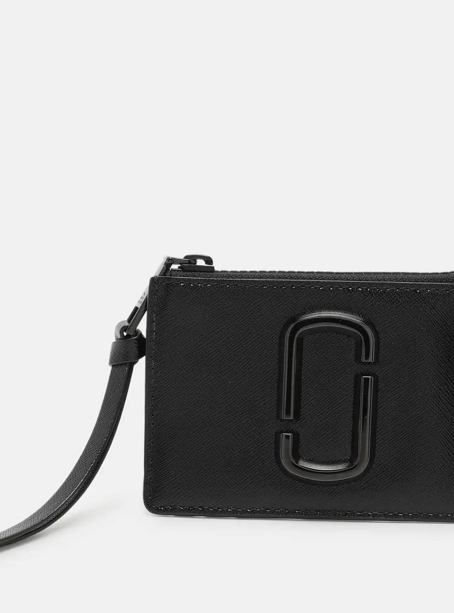 Marc Jacobs Black Patent Leather Snapshot Card Holder Wallet