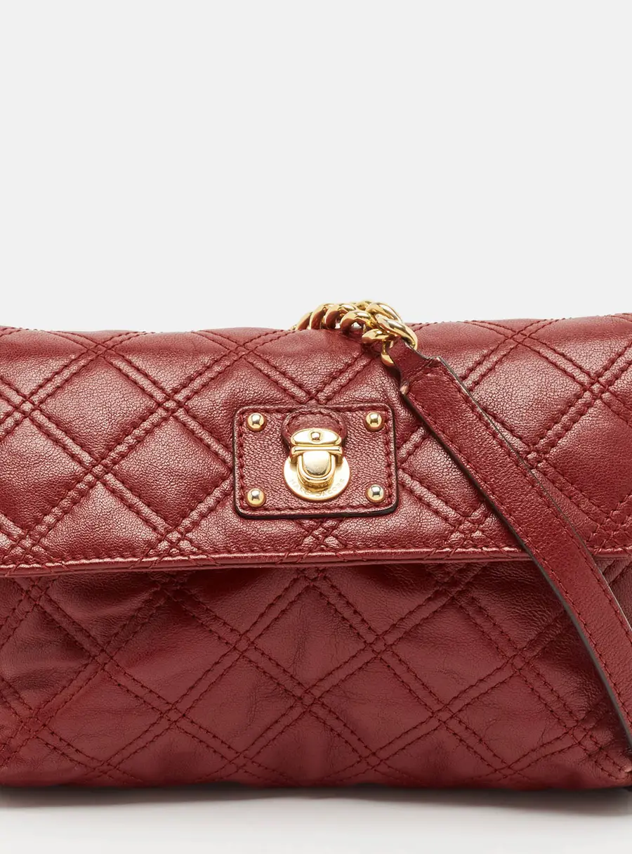 Marc Jacobs Red Quilted Leather Single Shoulder Bag