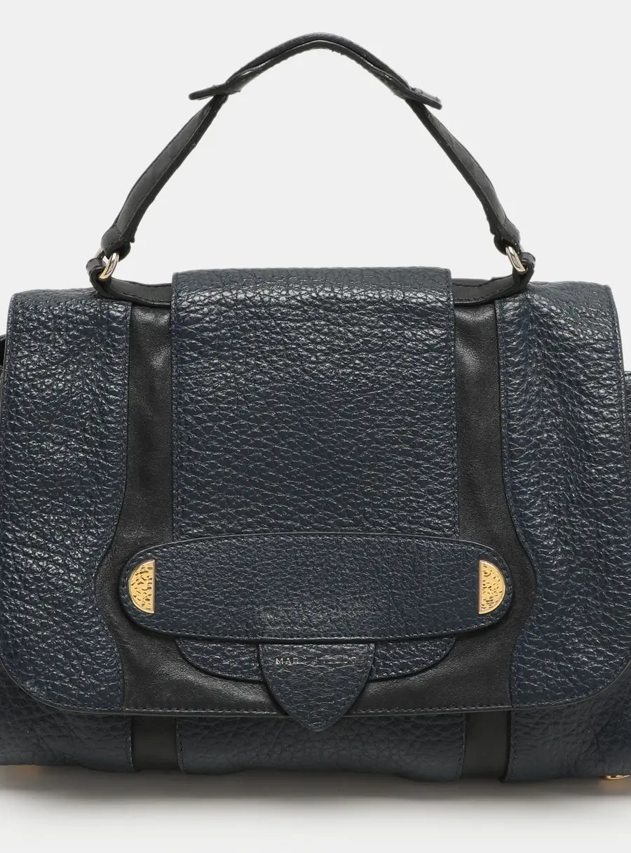 Marc Jacobs Navy Blue/Black Leather Thompson Top Handle Bag