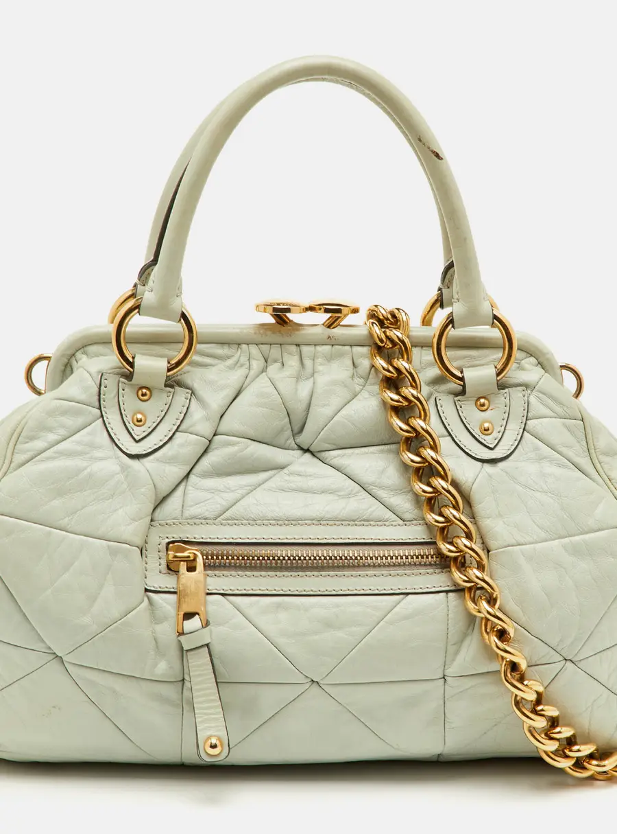 Marc Jacobs Stam Pale Green Leather Satchel