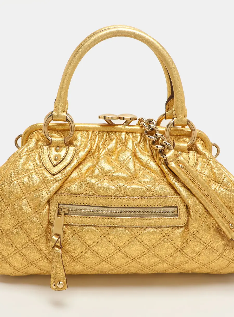 Marc Jacobs Stam Gold Leather Satchel