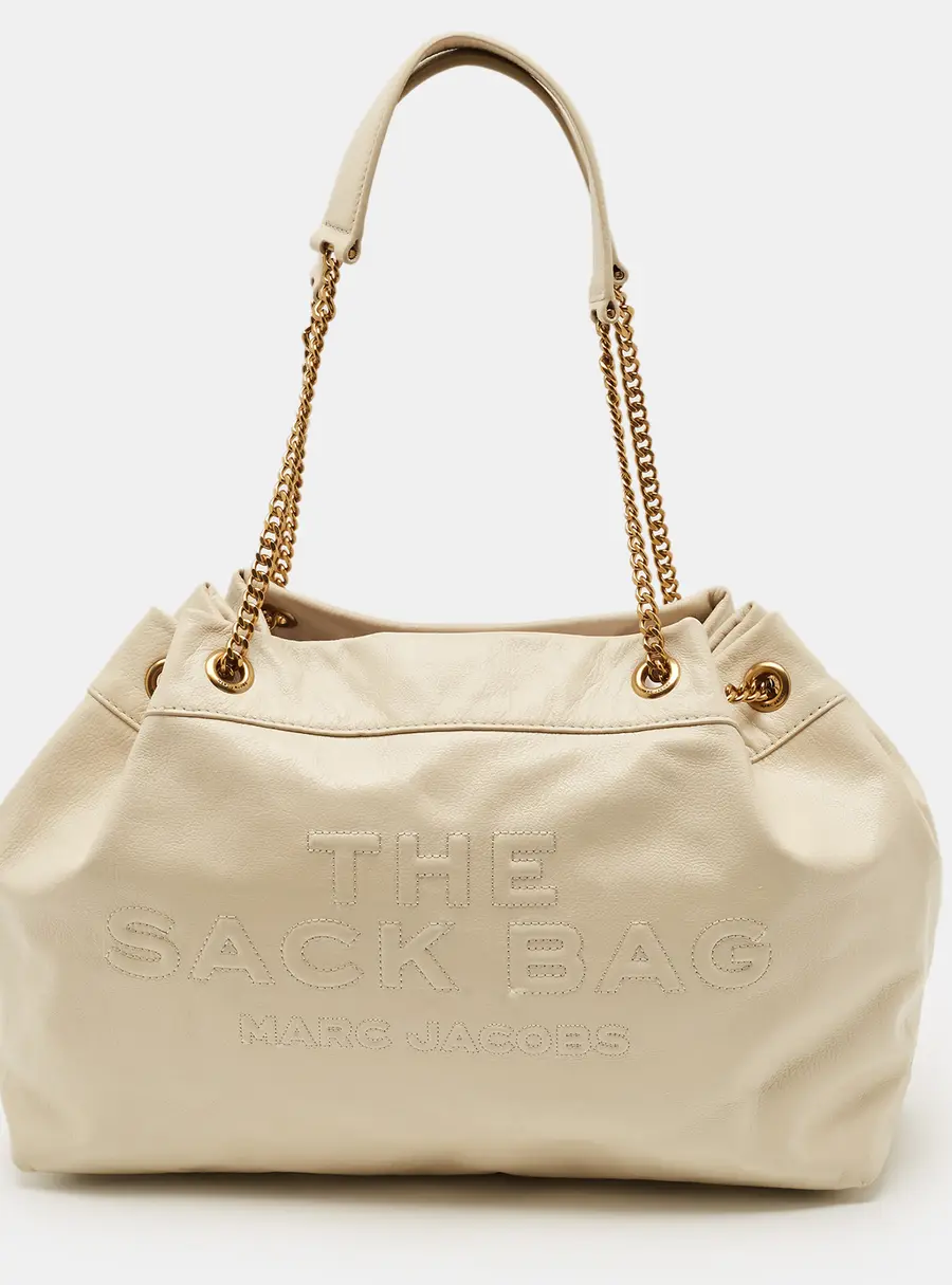 Marc Jacobs The Large Sack Ivory Glossy Leather Bag