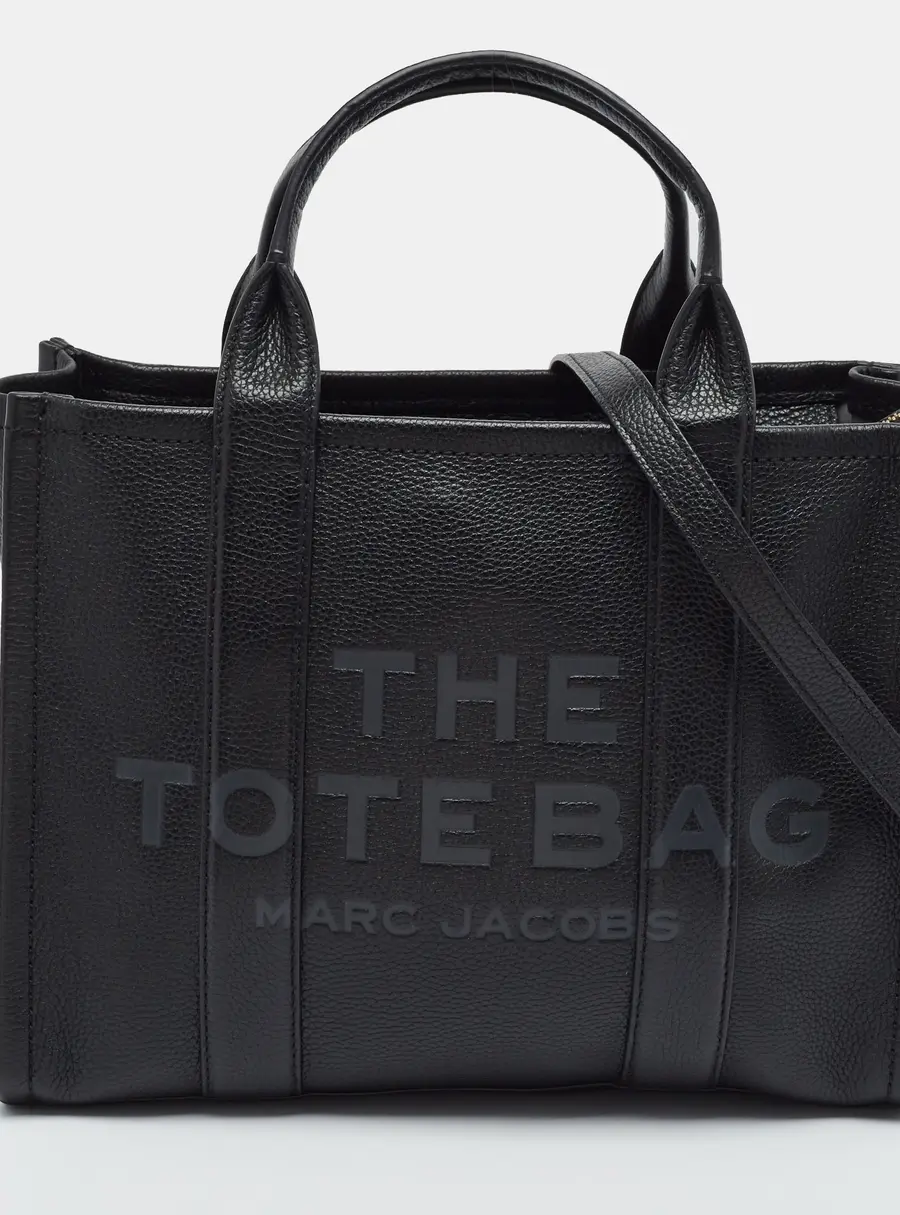 Marc Jacobs The Tote Medium Black Leather Tote