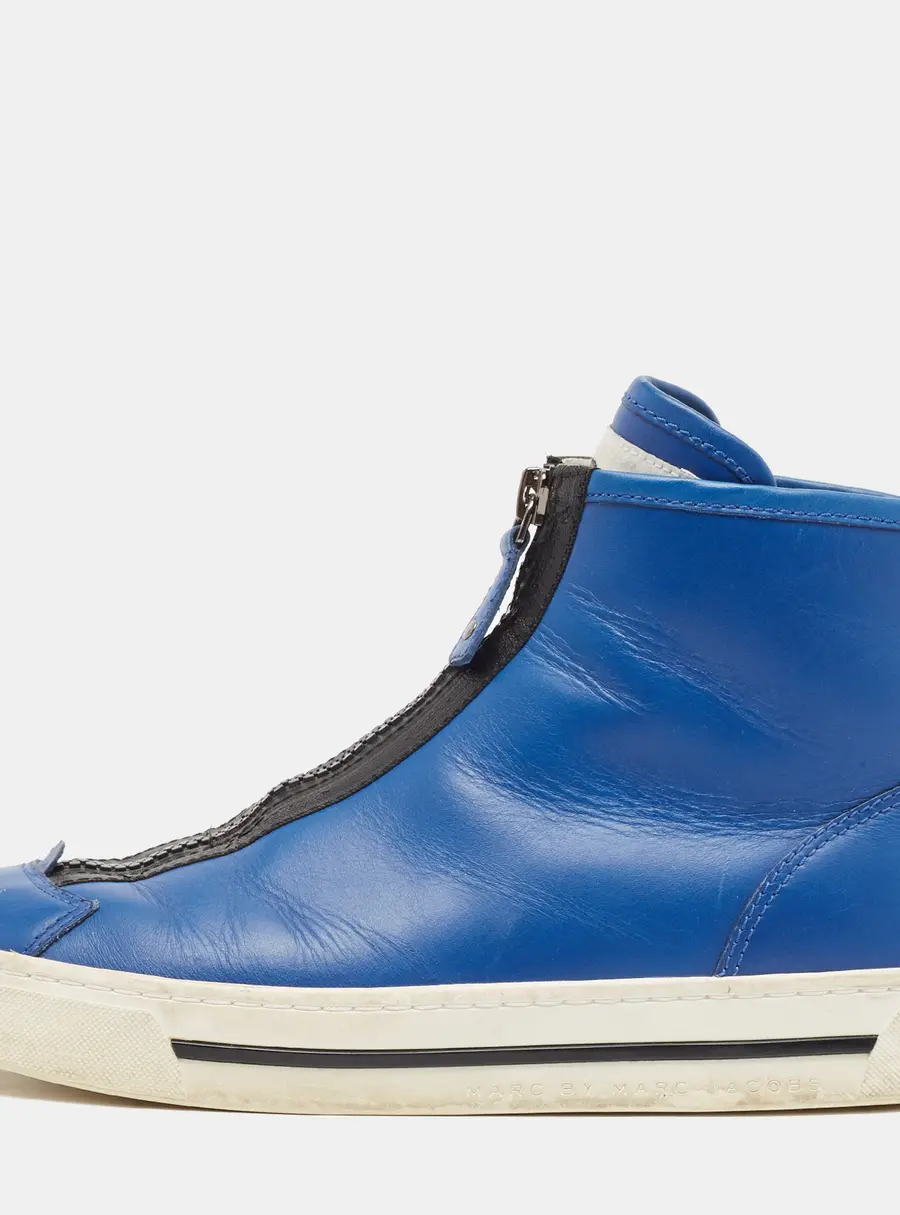 Marc Jacobs Blue Leather High Top Sneakers Size 36
