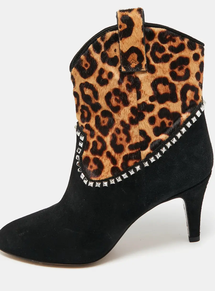 Marc Jacobs Brown/Black  Calf Hair and Suede Ankle Length Boots Size 37