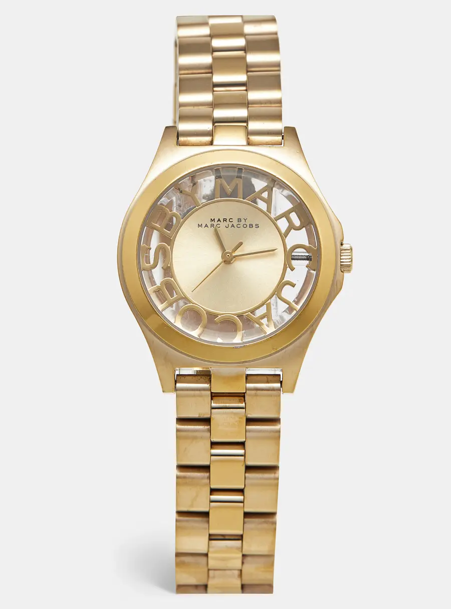Marc Jacobs MBM3292 Champagne Dial Gold Tone Stainless Steel Women's Wristwatch 34 mm