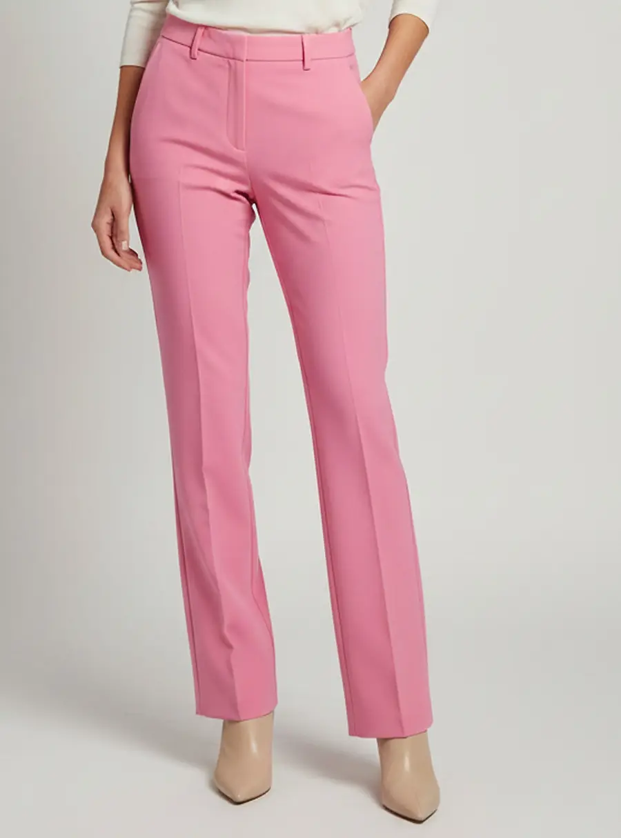 Marella Pink Crepe Straight Fit Morena Pants M