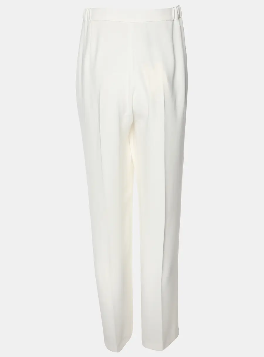 Marina Rinaldi White Jersey Wide Leg Trousers L