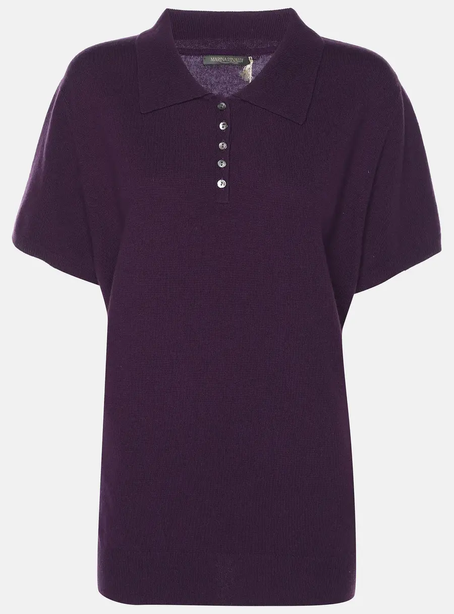 Marina Rinaldi Purple Cashmere Short Sleeve Sweatshirt L