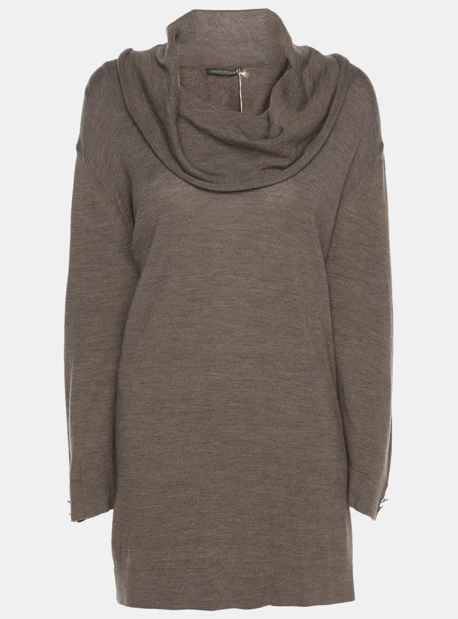 Marina Rinaldi Brown Wool Knit High Neck Sweater L