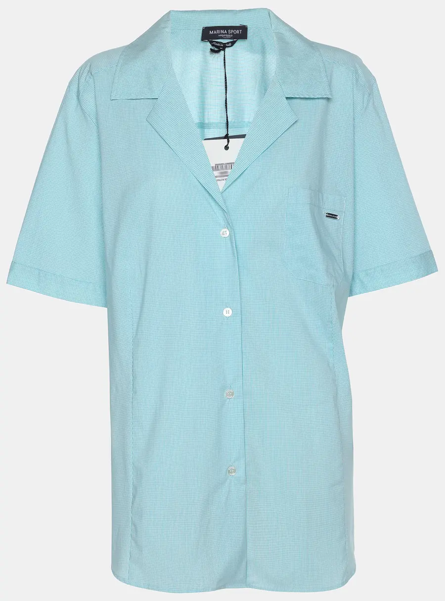 Marina Sport by Marina Rinaldi Turquoise Cotton Blend Long Sleeve Shirt L