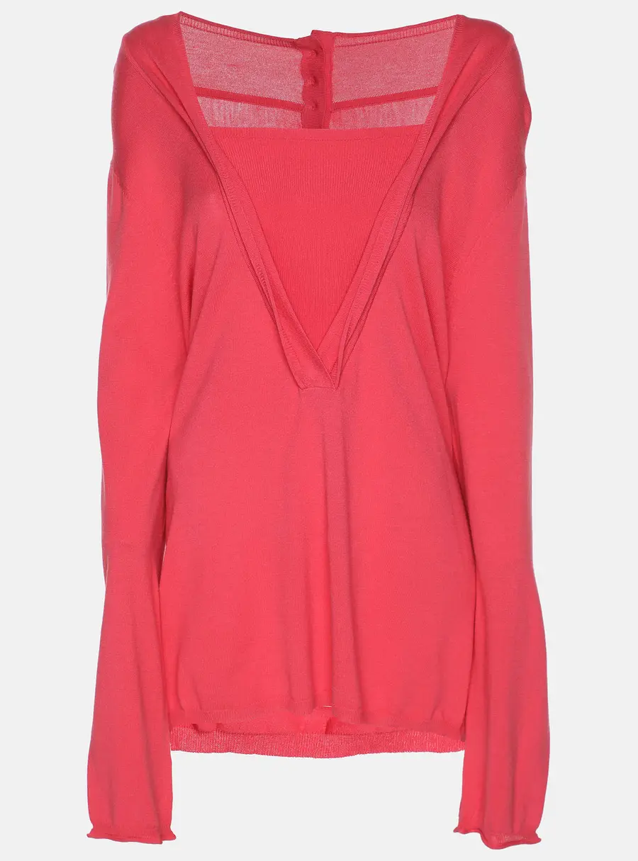 Voyage by Marina Rinaldi Pink Knit Full Sleeve Shrug L