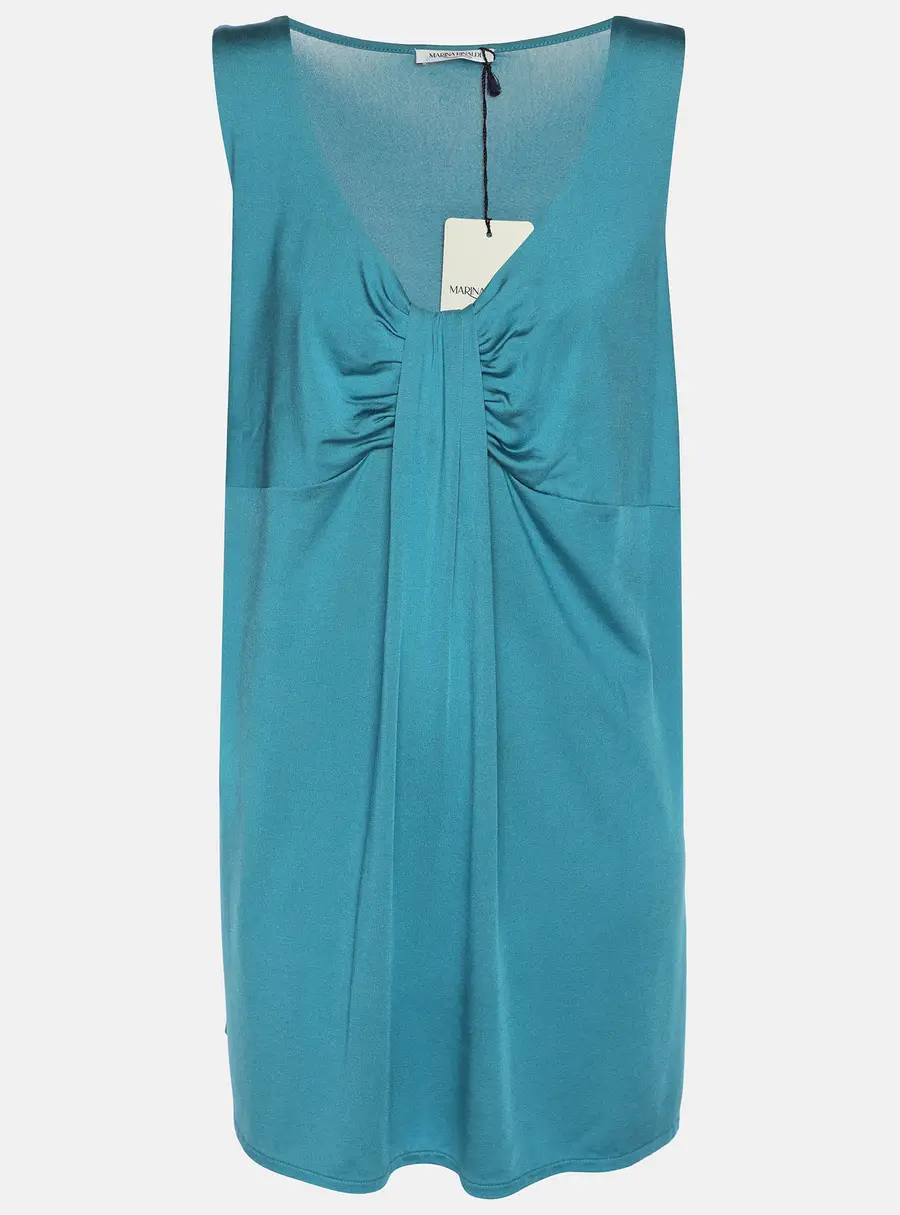 Marina Rinaldi Metallic Blue Jersey Sleeveless Top L