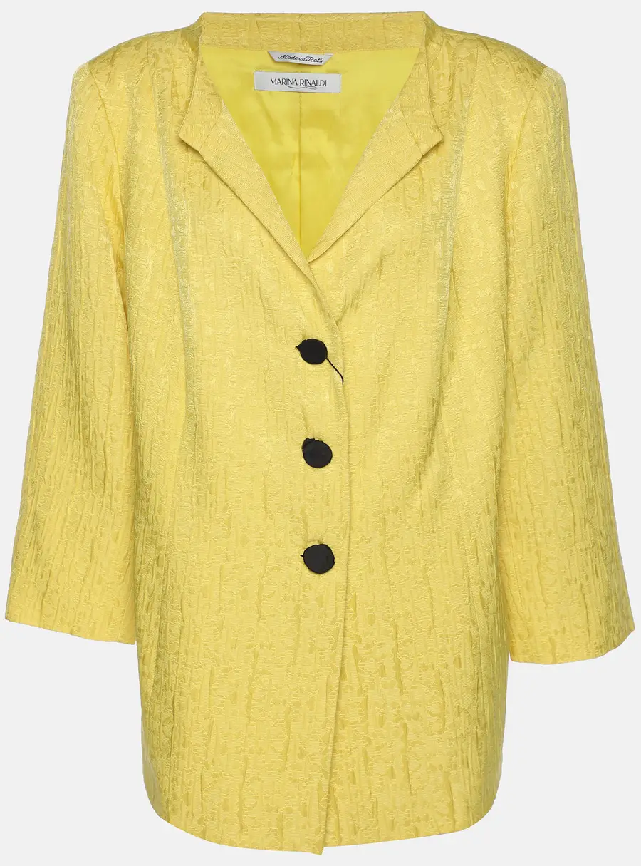 Marina Rinaldi Yellow Jacquard Blazer L